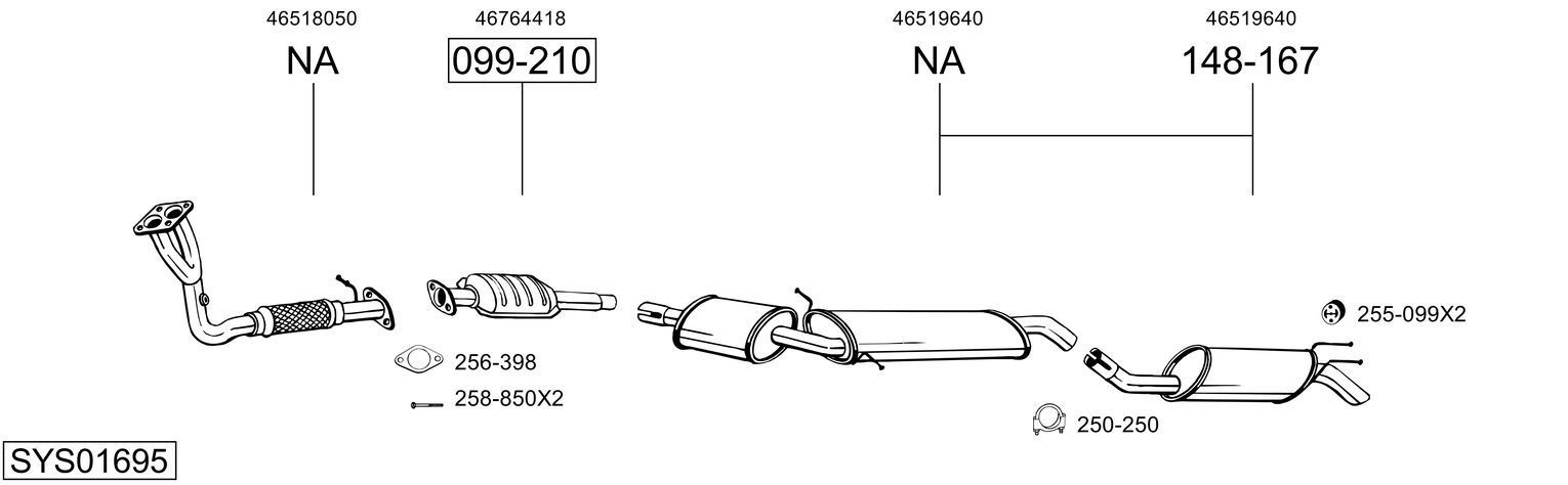 Išmetimo sistema BOSAL SYS01695