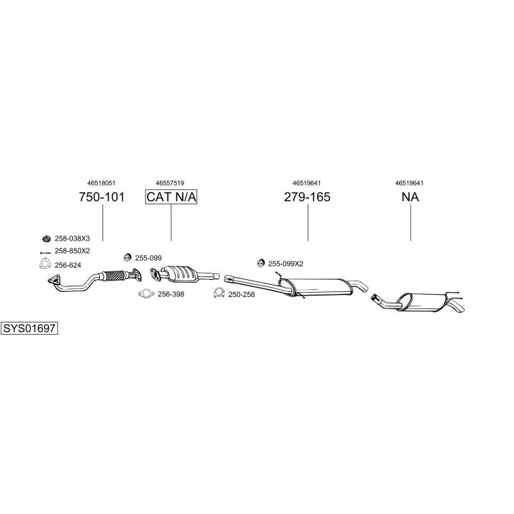 Išmetimo sistema BOSAL SYS01697