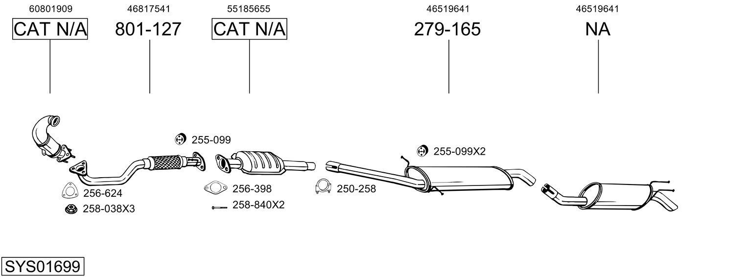 Išmetimo sistema BOSAL SYS01699