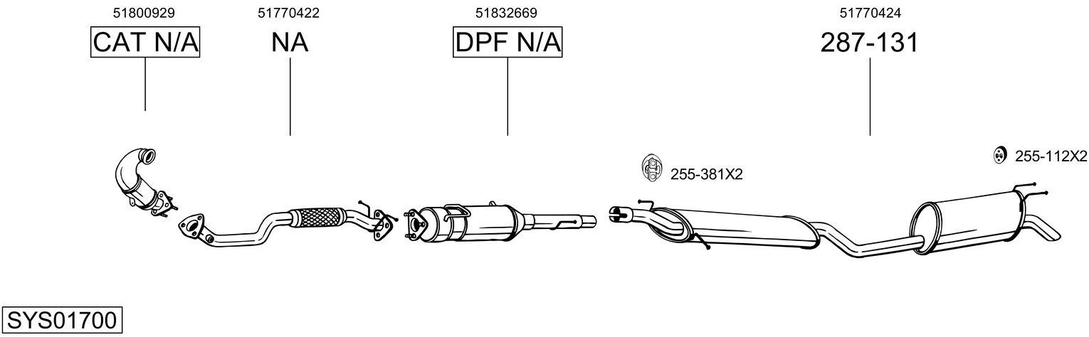 Išmetimo sistema BOSAL SYS01700