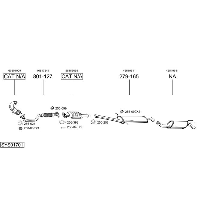 Išmetimo sistema BOSAL SYS01701