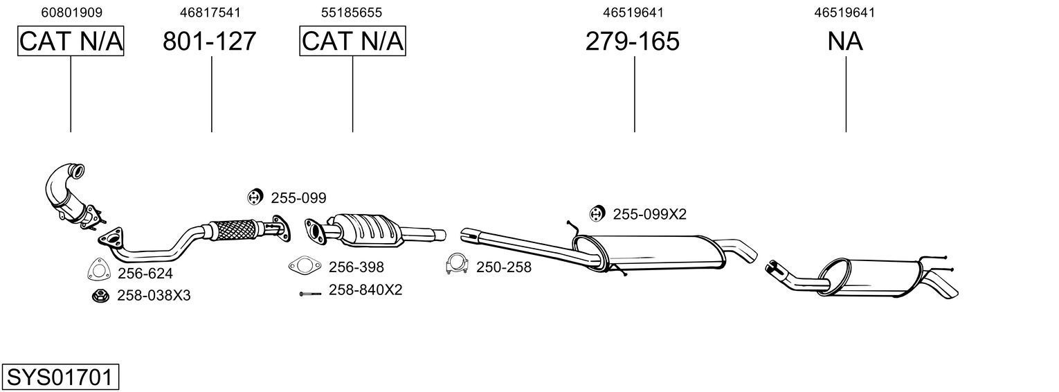 Išmetimo sistema BOSAL SYS01701