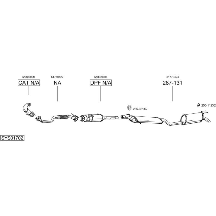 Išmetimo sistema BOSAL SYS01702
