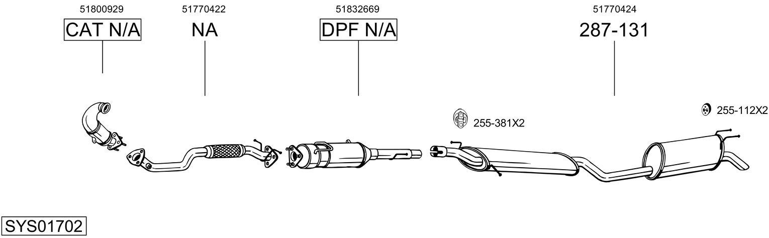 Išmetimo sistema BOSAL SYS01702