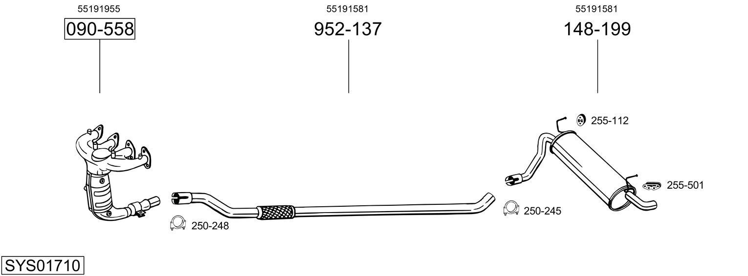 Išmetimo sistema BOSAL SYS01710
