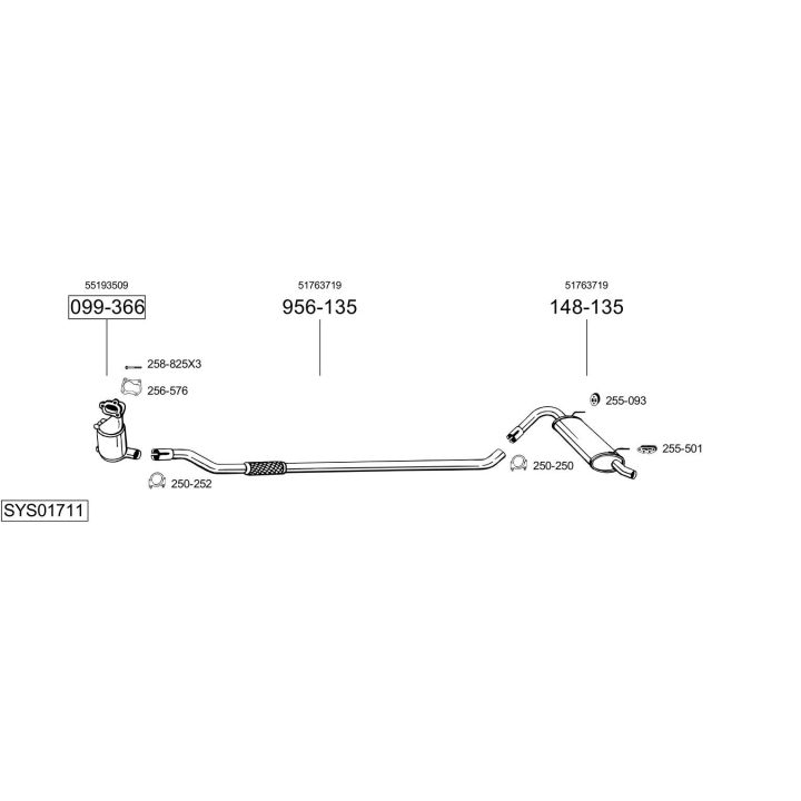 Išmetimo sistema BOSAL SYS01711