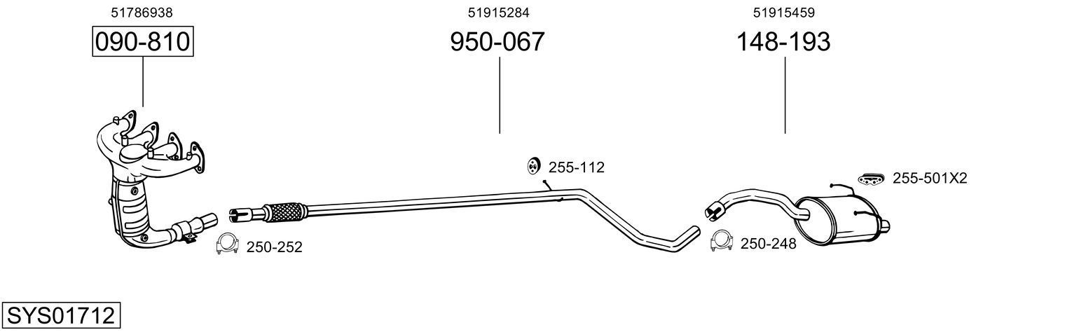 Išmetimo sistema BOSAL SYS01712