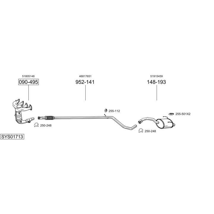 Išmetimo sistema BOSAL SYS01713