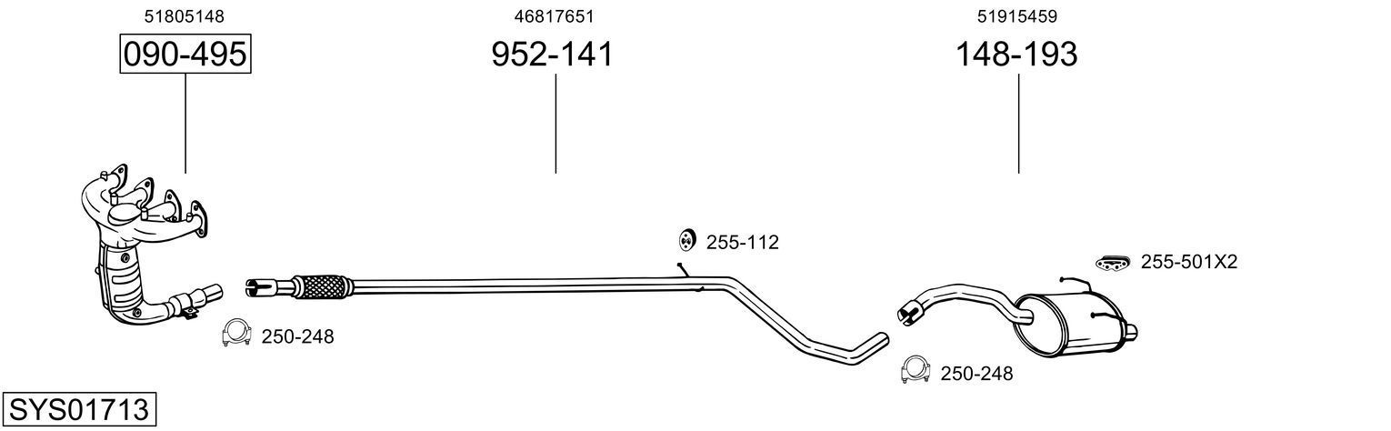 Išmetimo sistema BOSAL SYS01713