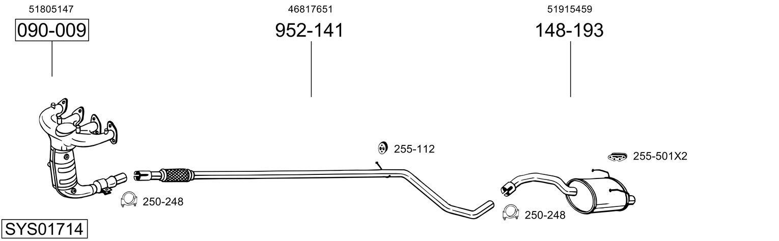 Išmetimo sistema BOSAL SYS01714