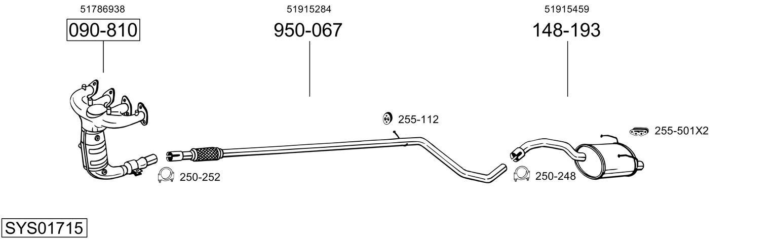 Išmetimo sistema BOSAL SYS01715