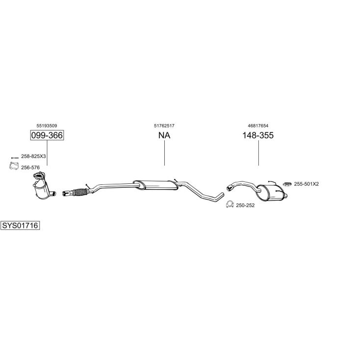 Išmetimo sistema BOSAL SYS01716