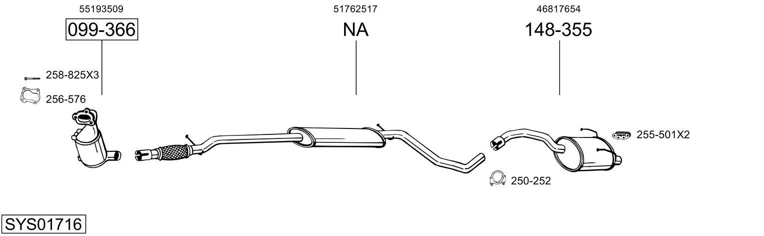 Išmetimo sistema BOSAL SYS01716