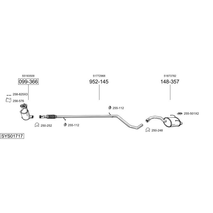 Išmetimo sistema BOSAL SYS01717