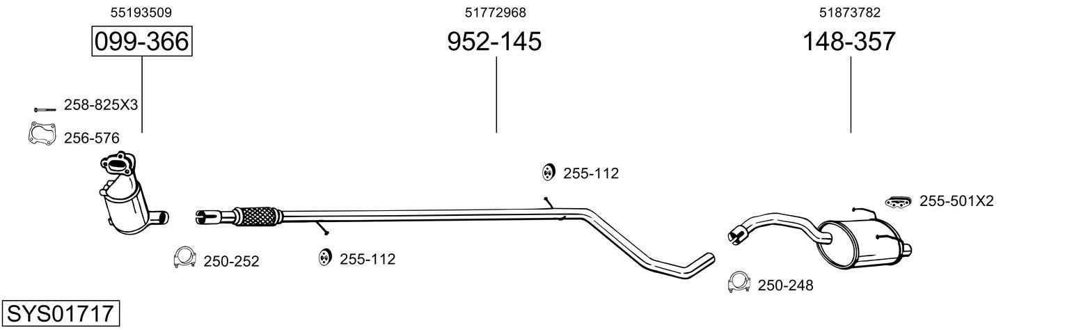 Išmetimo sistema BOSAL SYS01717