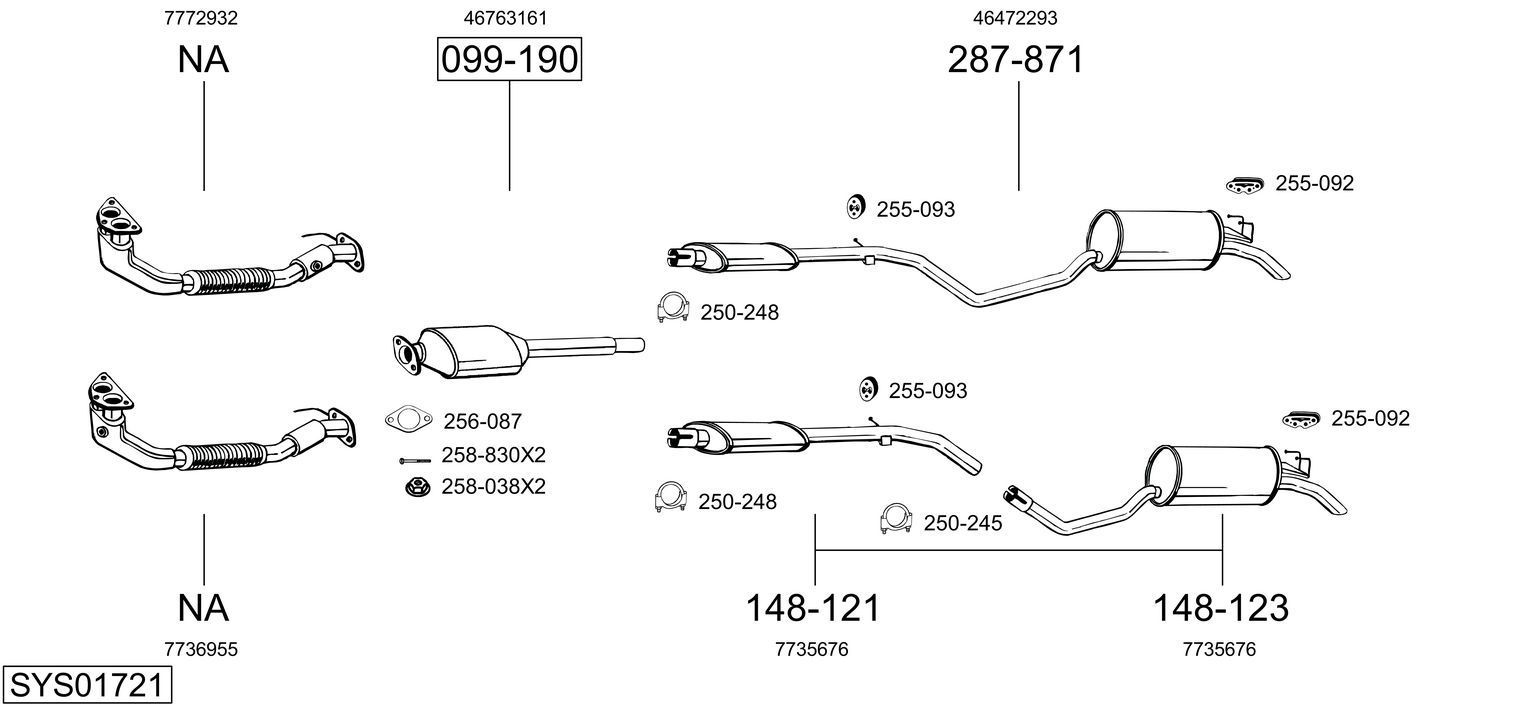 Išmetimo sistema BOSAL SYS01721