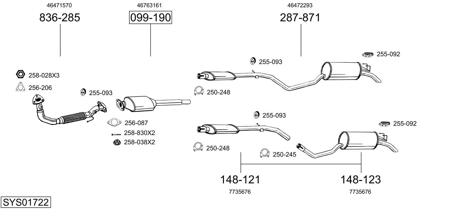 Išmetimo sistema BOSAL SYS01722