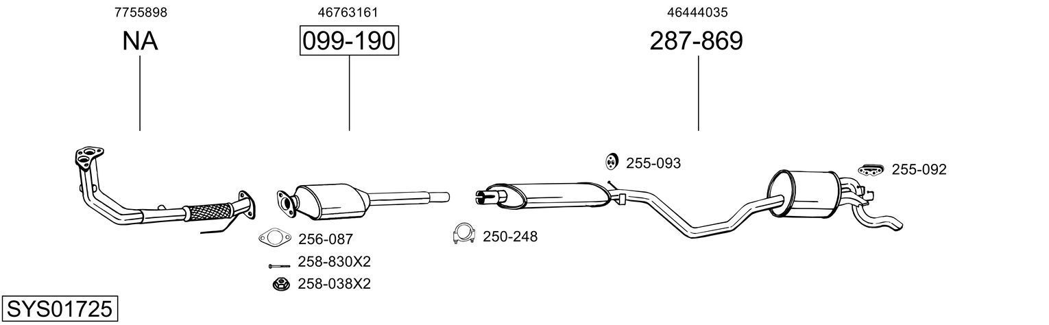 Išmetimo sistema BOSAL SYS01725