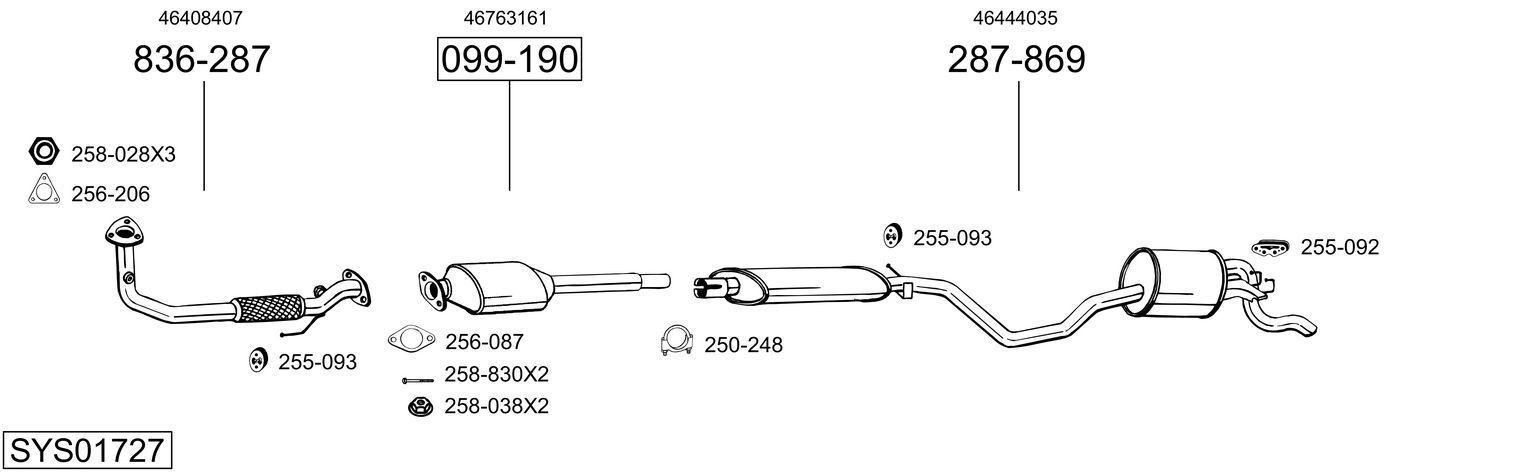 Išmetimo sistema BOSAL SYS01727