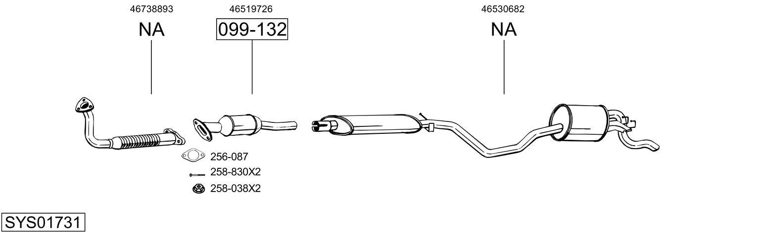 Išmetimo sistema BOSAL SYS01731