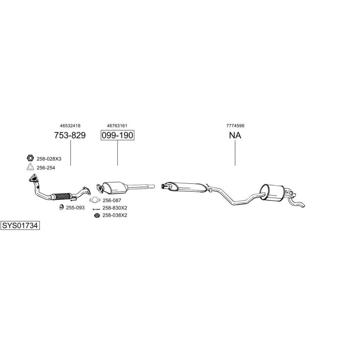 Išmetimo sistema BOSAL SYS01734