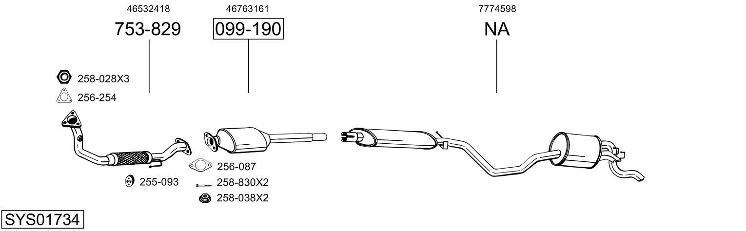 Išmetimo sistema BOSAL SYS01734