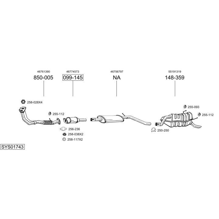 Išmetimo sistema BOSAL SYS01743