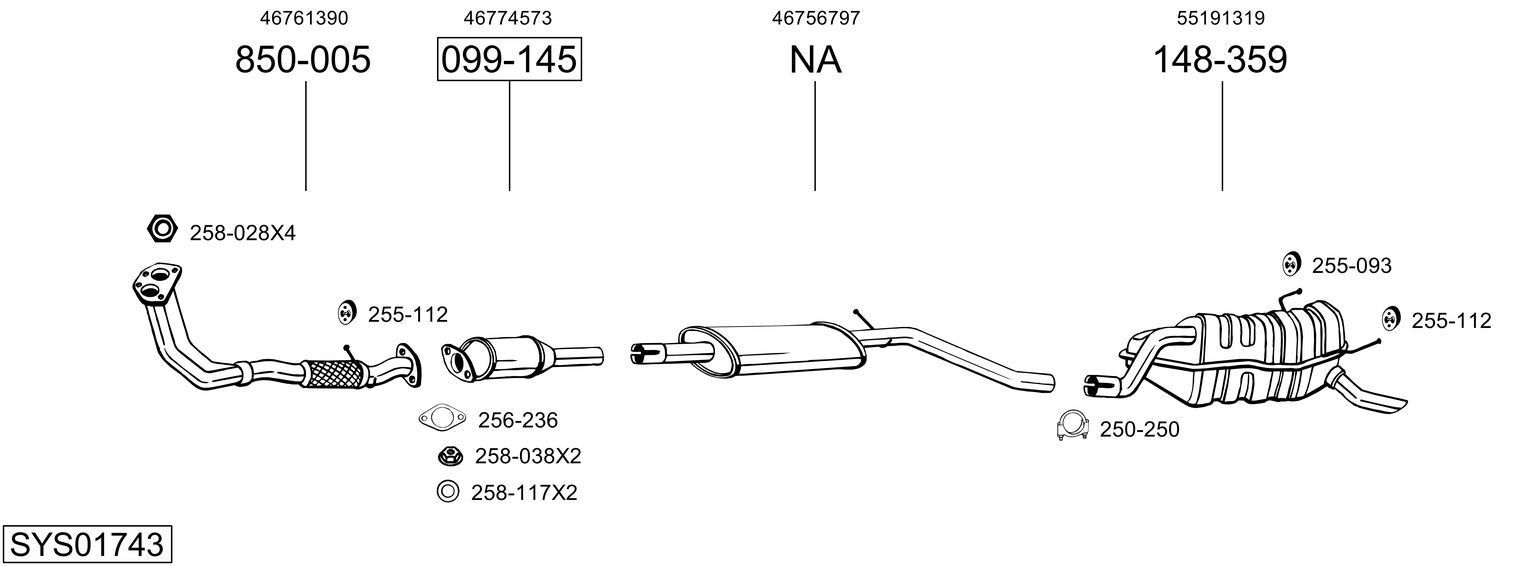 Išmetimo sistema BOSAL SYS01743