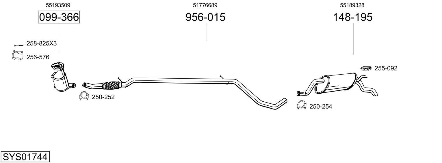 Išmetimo sistema BOSAL SYS01744