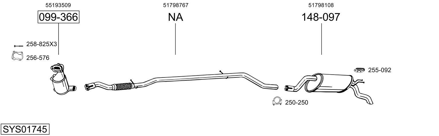 Išmetimo sistema BOSAL SYS01745