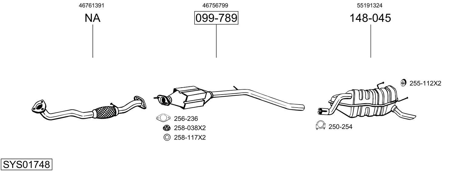 Išmetimo sistema BOSAL SYS01748