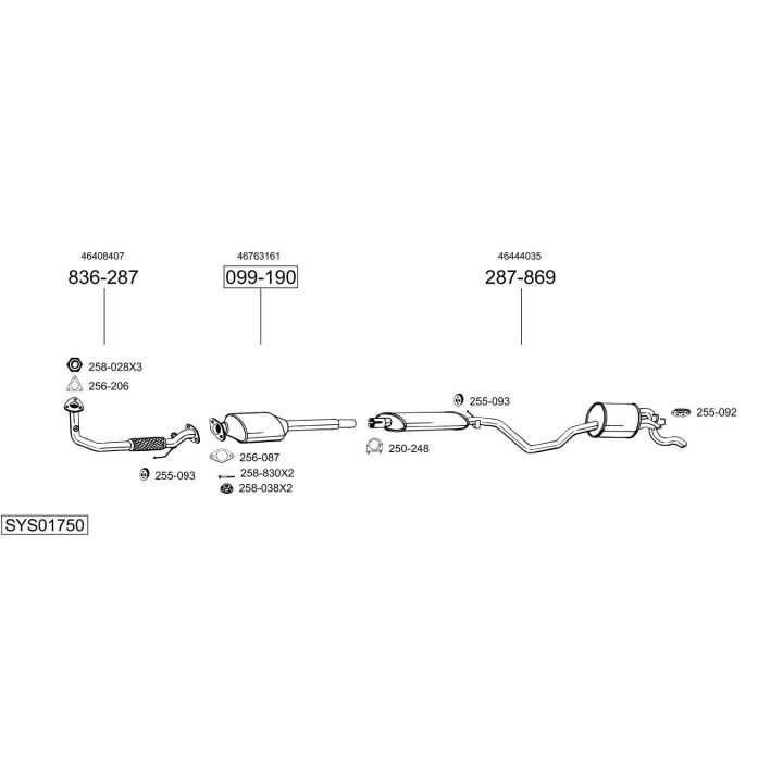 Išmetimo sistema BOSAL SYS01750