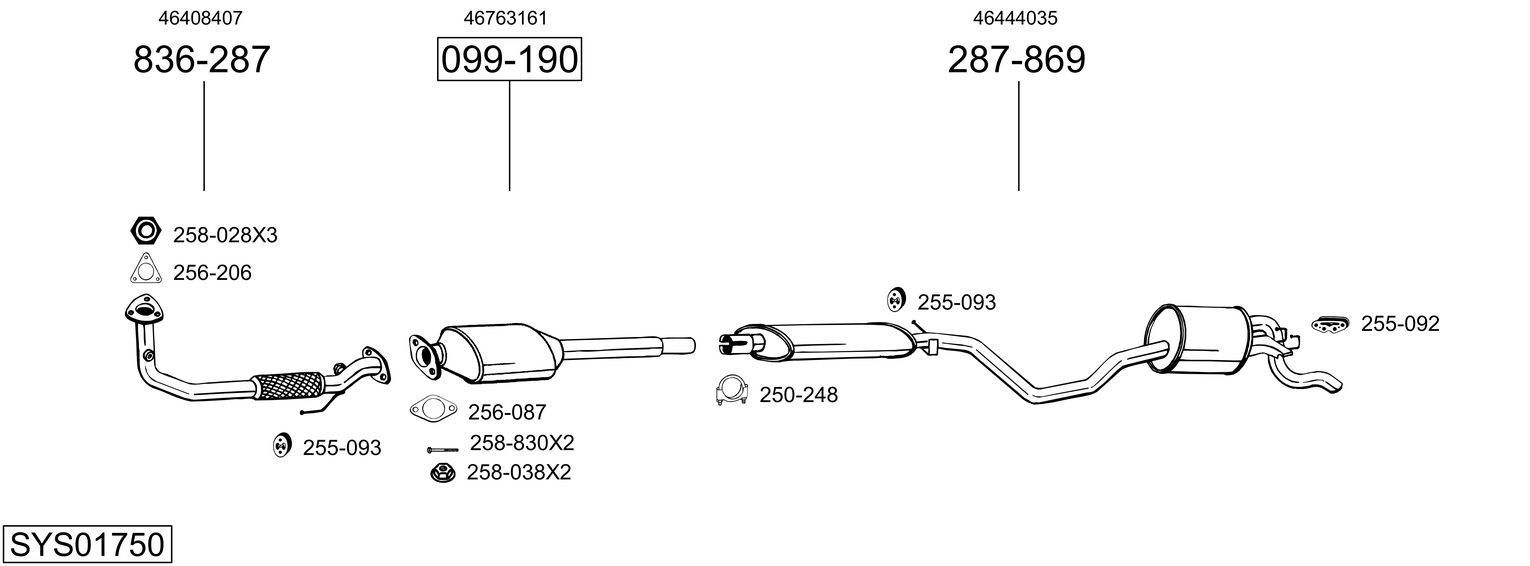 Išmetimo sistema BOSAL SYS01750