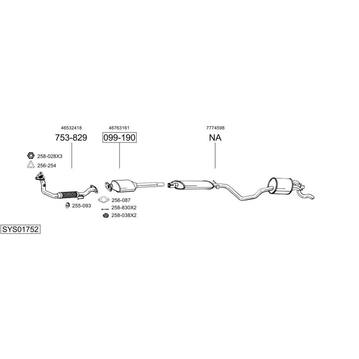 Išmetimo sistema BOSAL SYS01752