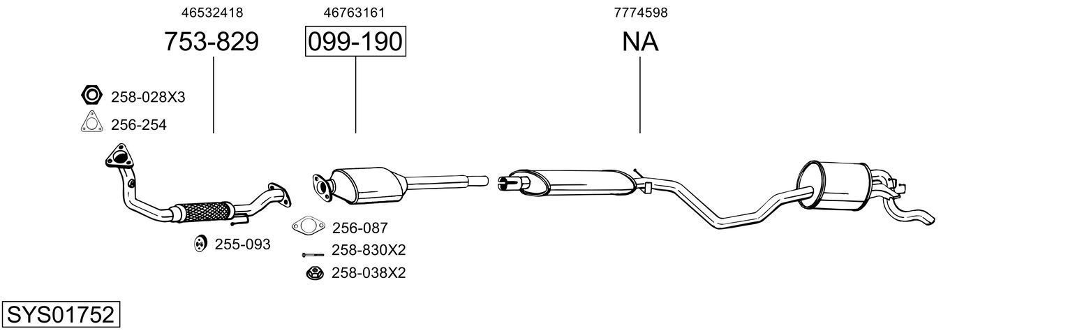 Išmetimo sistema BOSAL SYS01752