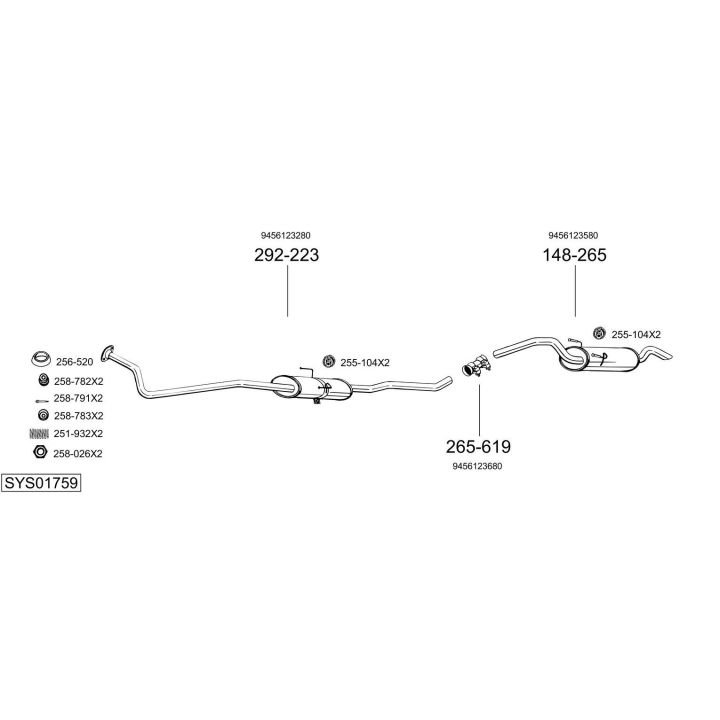 Išmetimo sistema BOSAL SYS01759