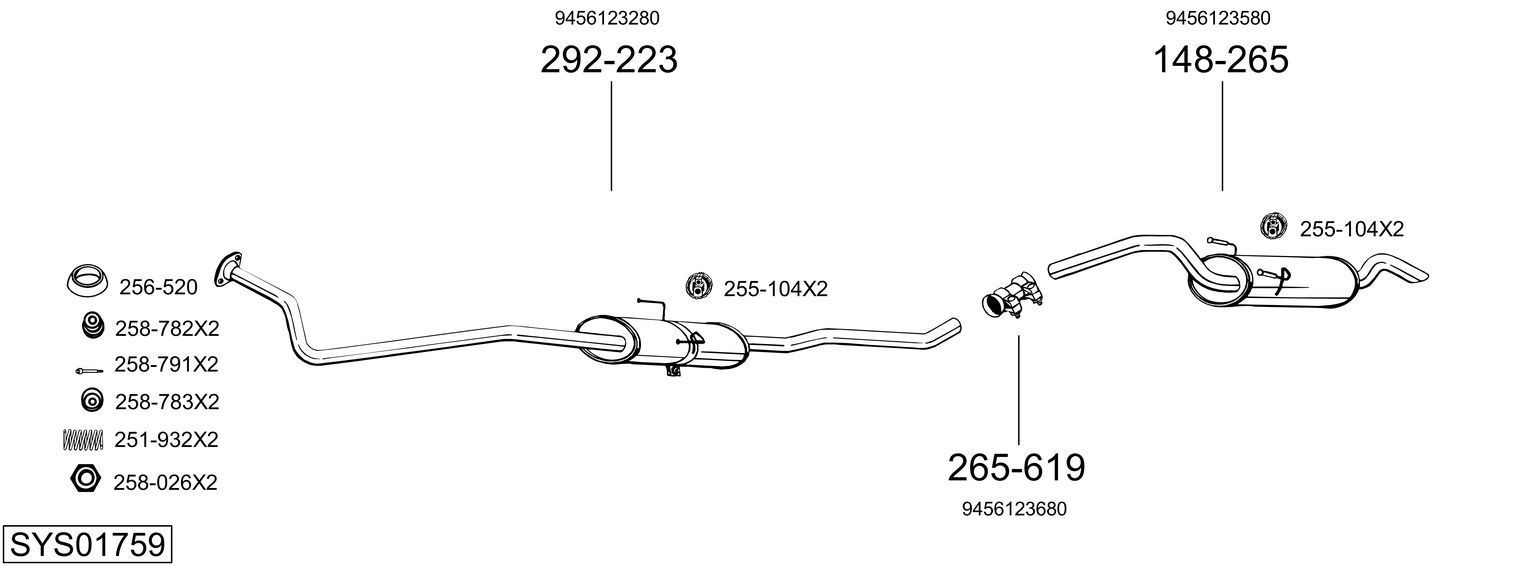 Išmetimo sistema BOSAL SYS01759