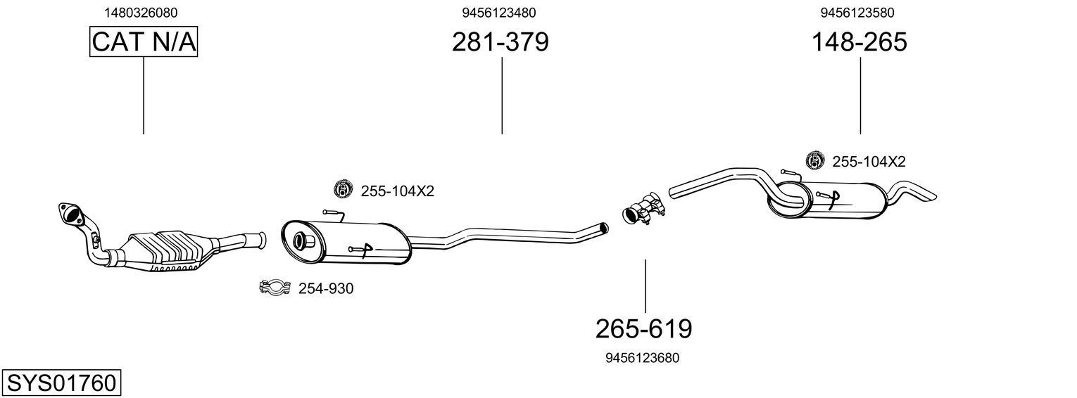Išmetimo sistema BOSAL SYS01760