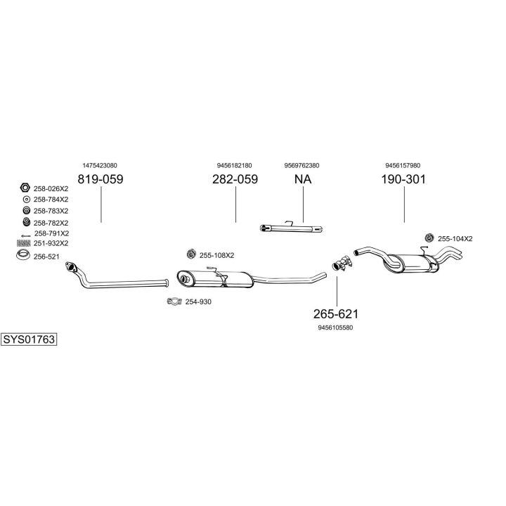 Išmetimo sistema BOSAL SYS01763