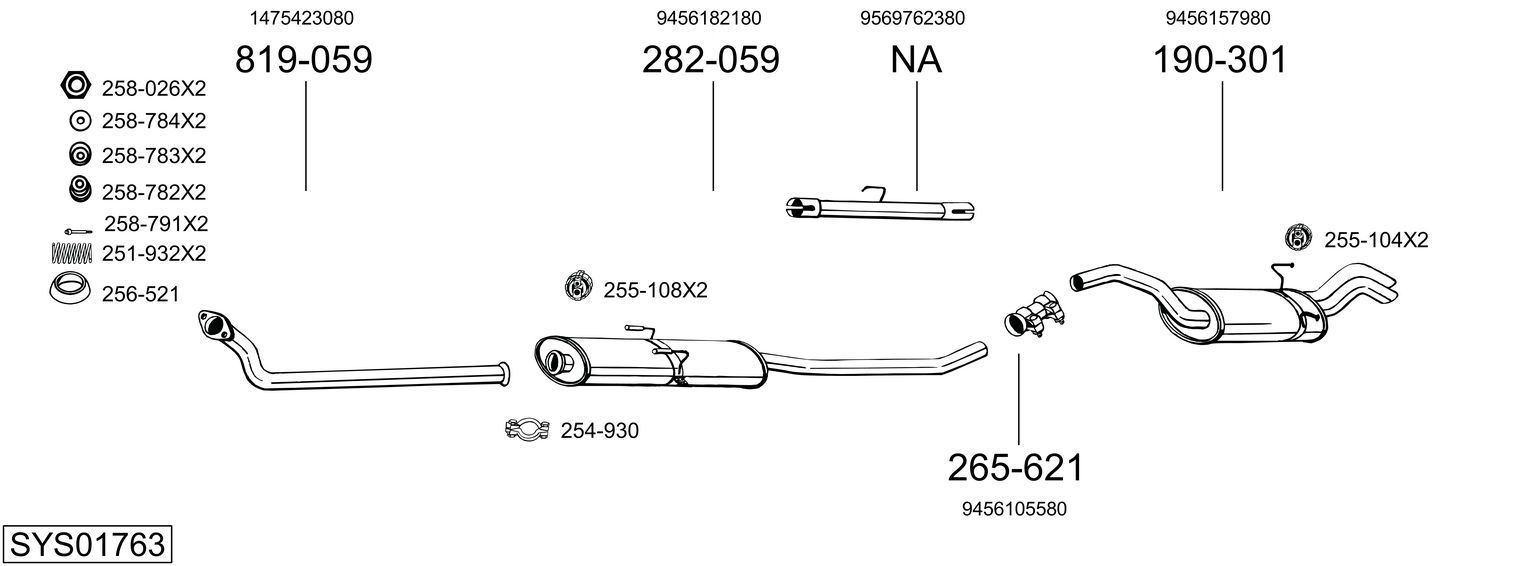 Išmetimo sistema BOSAL SYS01763