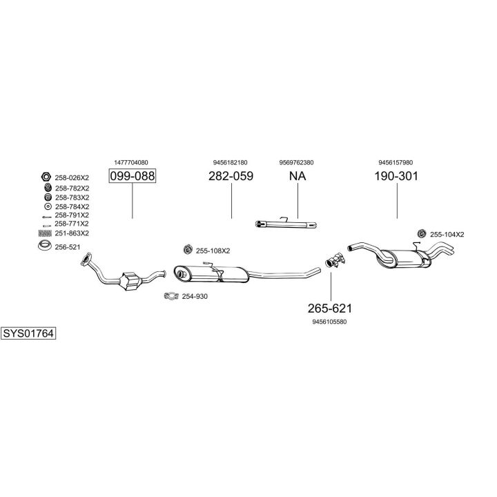 Išmetimo sistema BOSAL SYS01764