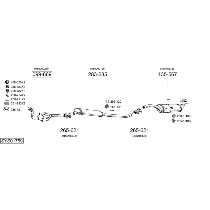 Išmetimo sistema BOSAL SYS01769