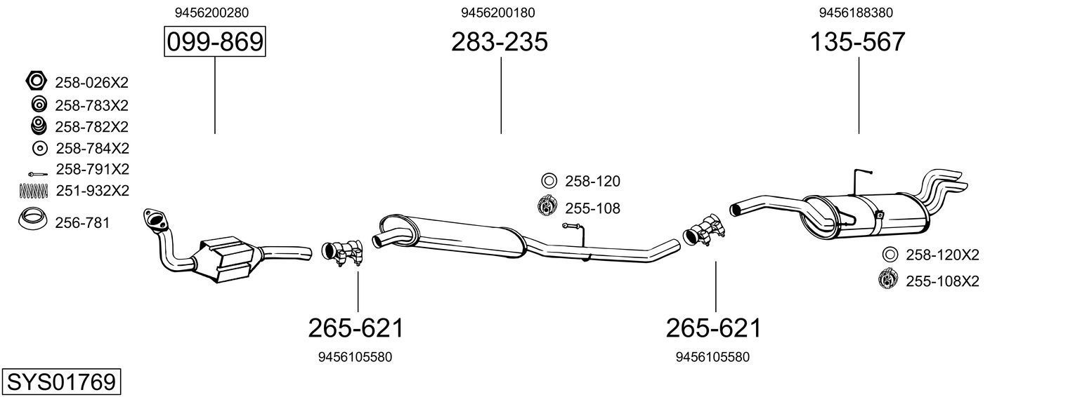 Išmetimo sistema BOSAL SYS01769