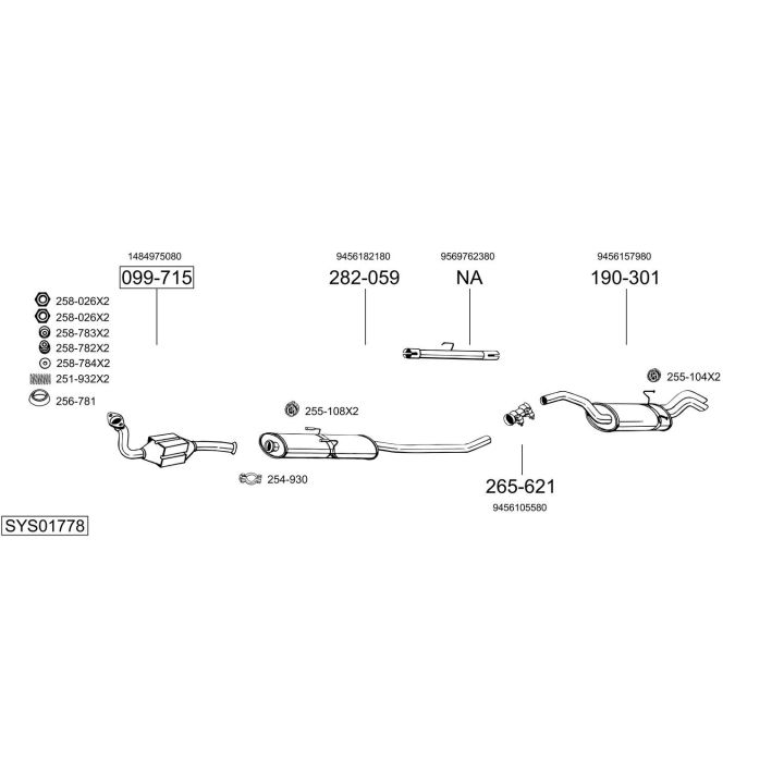 Išmetimo sistema BOSAL SYS01778