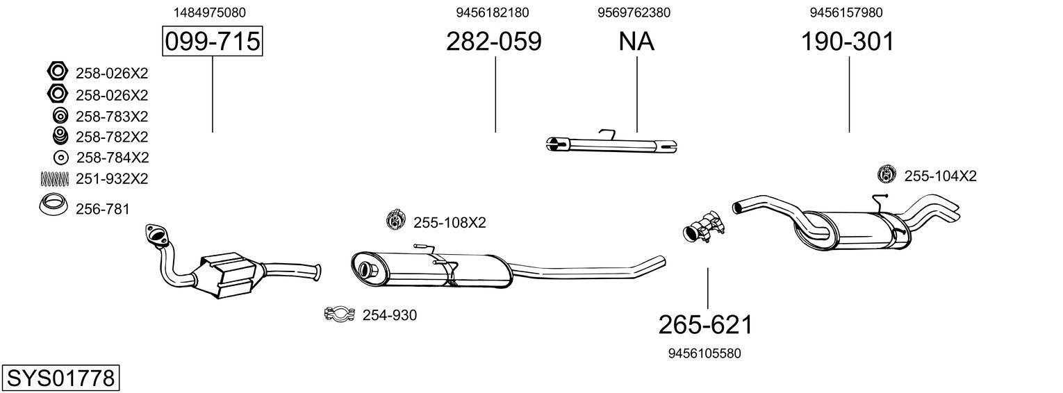 Išmetimo sistema BOSAL SYS01778