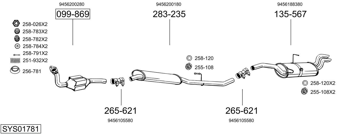 Išmetimo sistema BOSAL SYS01781