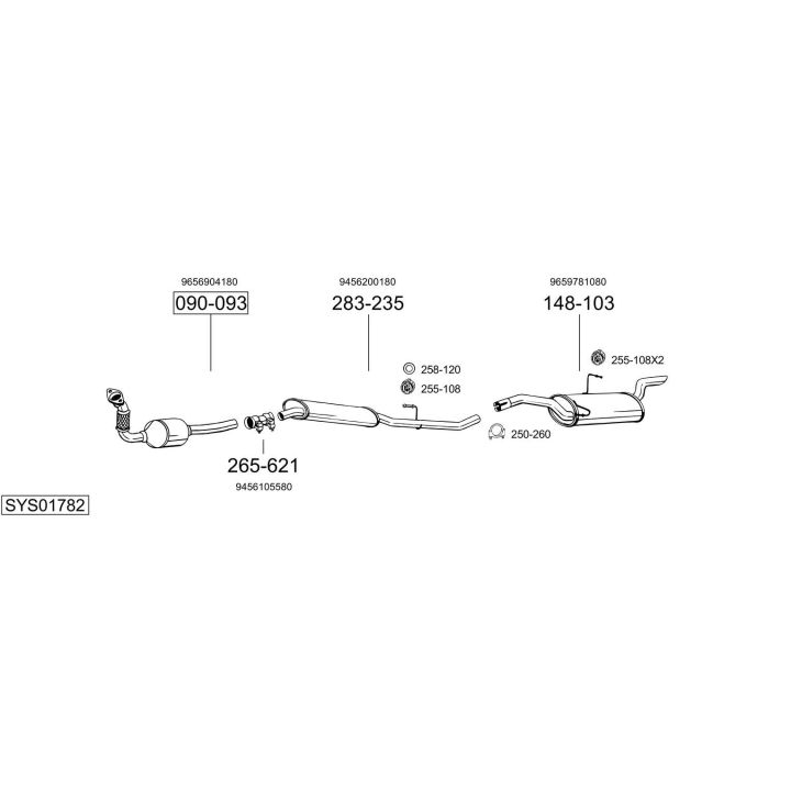 Išmetimo sistema BOSAL SYS01782