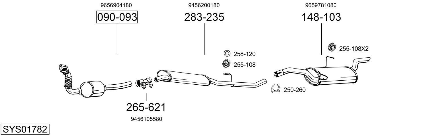 Išmetimo sistema BOSAL SYS01782