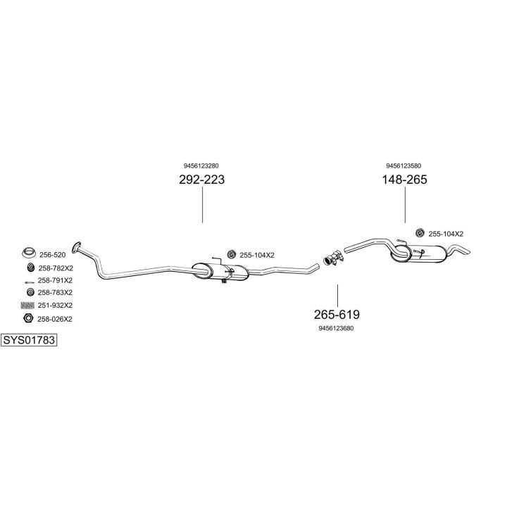 Išmetimo sistema BOSAL SYS01783
