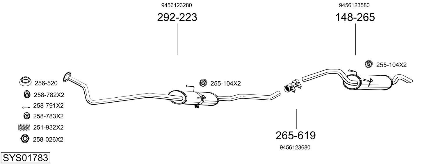 Išmetimo sistema BOSAL SYS01783